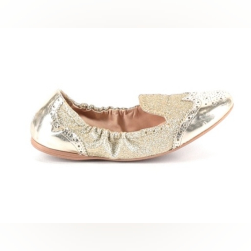 Prada Linea Rosa Gold Ballet Flats Size 36 EU